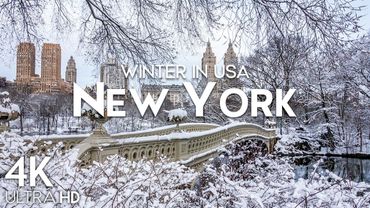 شهر نیویورک، زمستان 2024 4K UHD - فیلم آرامش‌بخش منظره با موسیقی آرامش‌بخش و ویدیوهای زمستانی
