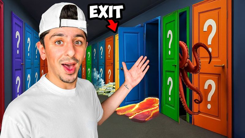 100 Mystery Doors But Only ONE Let's You Escape