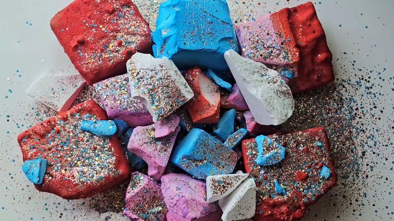 More Gym Chalk Block Samples 😍 ♡ Lady Leo La Playa Glitter ♡ Oddly Satisfying ♡ ASMR ♡