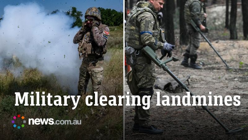 Russian armed forces work to clear landmines in Donetsk region