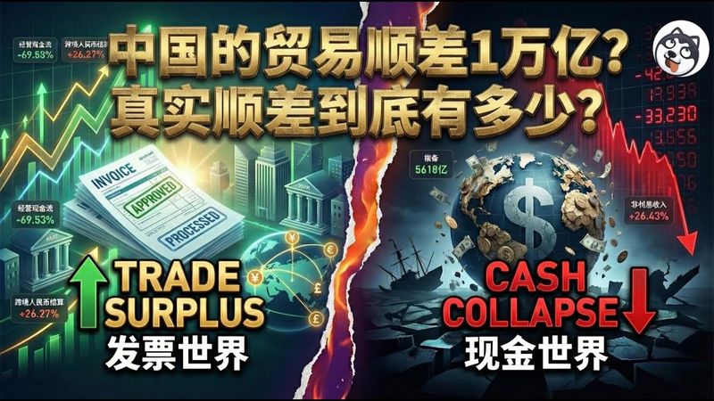 中國萬億順差是「發票幻象」？中行現金流暴跌、境外貸款激增、賣方信貸填坑，順差成離岸沉澱與高風險債權，流動性反降！