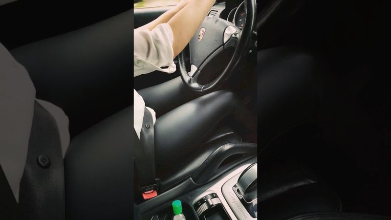 #shorts - Driving in stiletto high heels - POV #shoes #foot  #heels #legs  #automobile #porsche