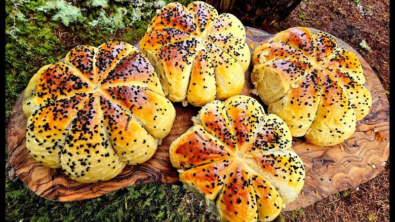 Halloween pumpkin bread (Halloween treats, ASMR cooking, Forest, Camping)