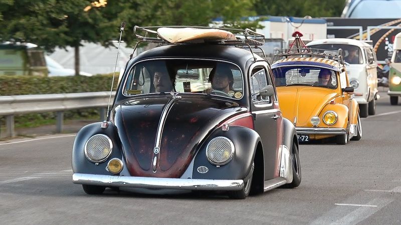 Cars Leaving HUGE Air Cooled Car Show "Le Bug Show 2025"-Hot Rod Beetle, Offroad T1 Bulli,LOW Builds