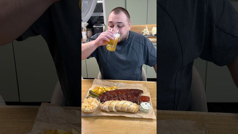 Как вам такой ужин ? 😎😋#еда #ужин #ребрышки #ёрш