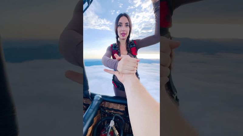 AIR BALLOON JUMP from @luasferrari instagram 😎/💣💥 #adrenalinevibe #zheka_kz IN THE SKY