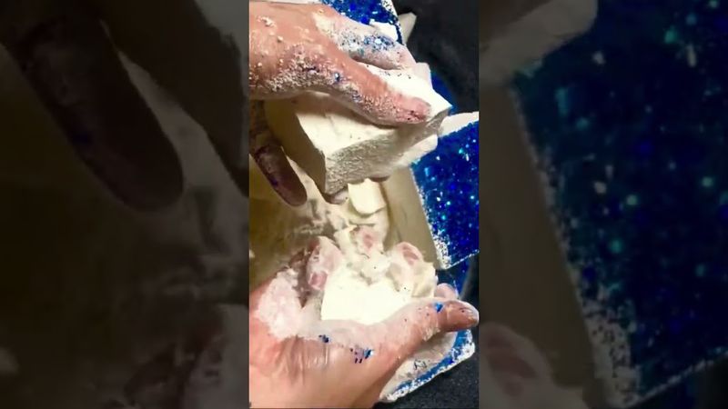 Blue Glittery Fresh Plain Chalk