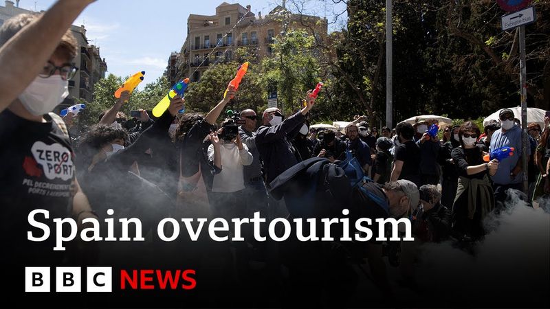 Spain anti-tourism protests take place across the country | BBC News