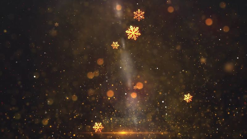 Golden Snowflakes | Christmas Background Video | Free Stock Footage