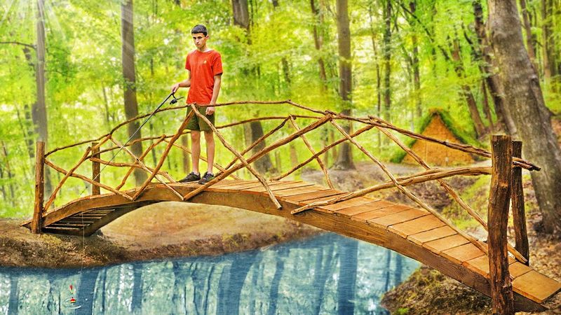 ПОСТРОИЛИ МОСТИК НАД НАШИМ ПРУДОМ!