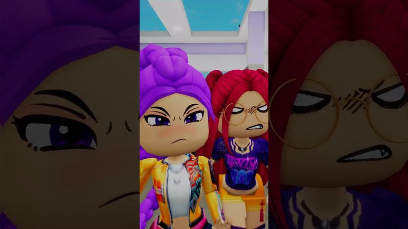 the huntrx girls rescued squid kid from the deer😱🤩#robloxshorts #roblox