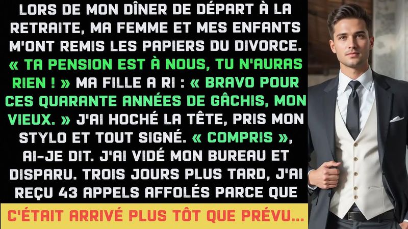 Ma femme m’a trahi avec un divorce à ma fête de retraite, 43 appels ont montré mon piège !