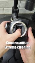 Washing camera sensor with tap water and dish soap. #dslr #camera #s...