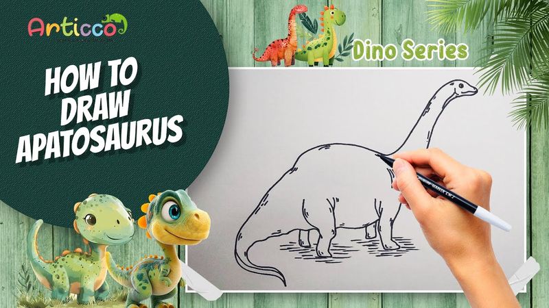 Pencil Sketch || How To Draw Apatosaurus Step by Step || Dinosaur Drawing for Kids