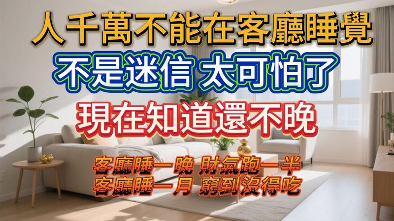 人千萬不能在客廳睡覺！不是迷信，太可怕了！現在知道還不晚！客廳睡一晚 財氣跑一半！客廳睡一月 窮到沒得吃！#運勢 #正能量 #家居風水宜忌 #分享 #風水玄學 #財運 #客廳 #風水知識 #風水佈局