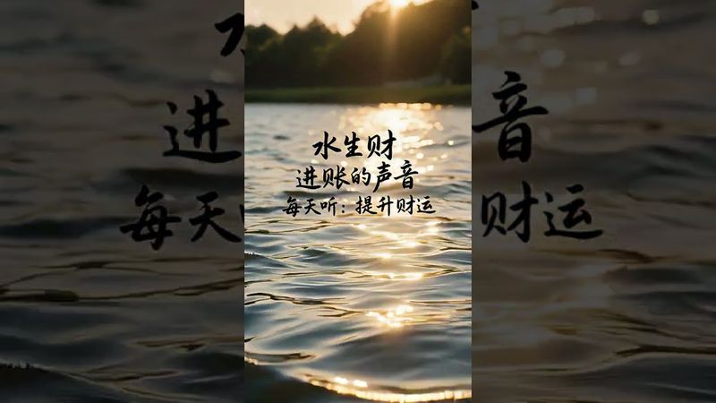《水生财》天天听进账的声音！财源滚滚来！接了！转发！功德无量！记得订阅！#正能量 #国学文化 #道家文化 #民间文化 #佛教文化 #分享 #发财 #财源滚滚 #转运 #天天进账 #水生财