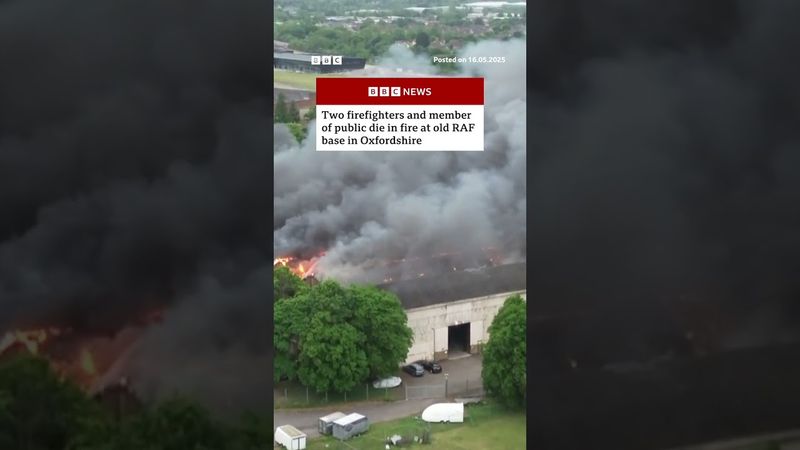 The cause of the fire, at RAF Bicester, is not yet known. #Oxfordshire #Fire #BBCNews
