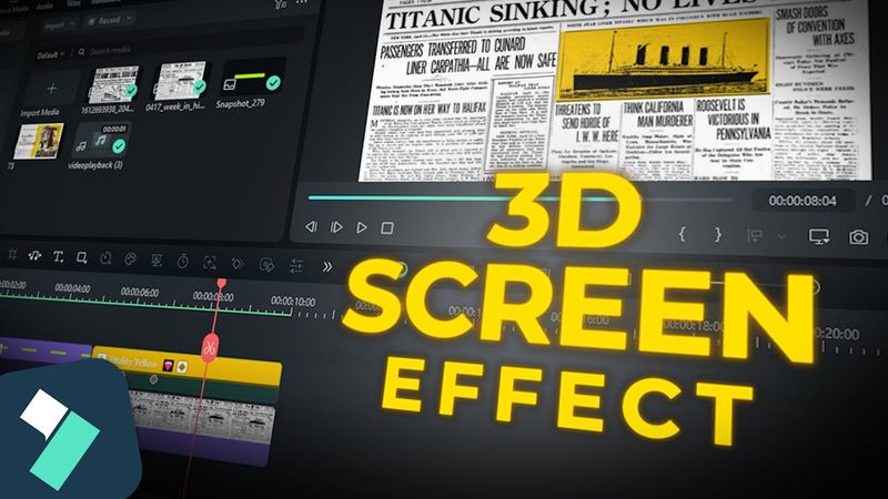 Creating 3D Screen and Text Highlight Effects in Filmora 14
