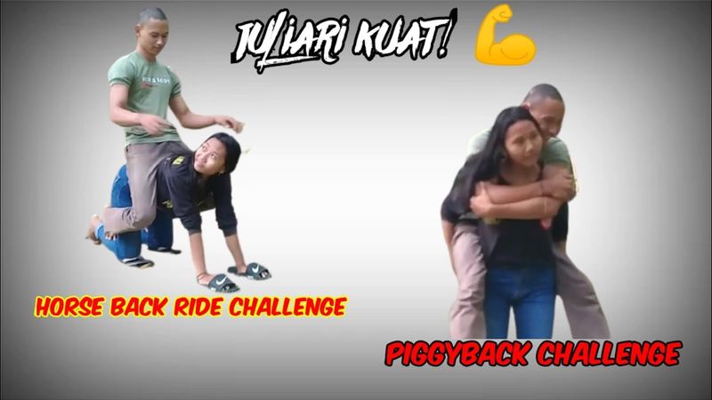 horse back ride challenge | piggyback challenge - juliari kuat!💪 ||juliari stream||