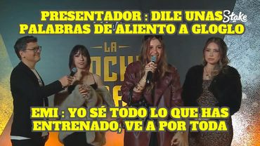 PRESENTADORES NOVELEROS LE DICEN A EMIKUKIS QUE LE DE UNAS PALABRAS DE APOYO A GLOGLO