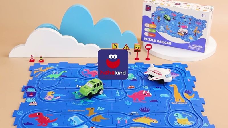 hahaland Puzzle Racer Kids Car Track Set #toys #toysforkids #toddlers #toysfortoddlers #cartoys