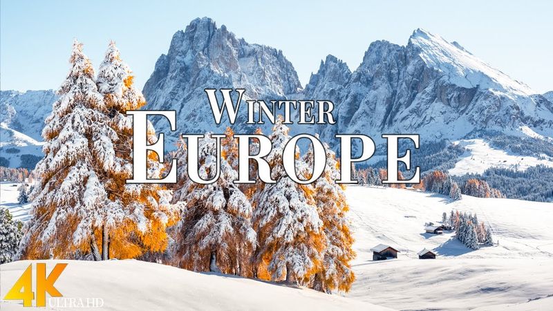 Winter Europe 4K Ultra HD • Enchanting Winter Wonderland, Scenic Relaxation Film with Calming Music.