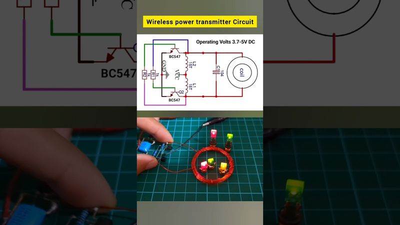 Wireless power transmitter circuit | wireless charger | wireless leds