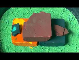 Dyed Fresh Chalk on Bed of Green Powder