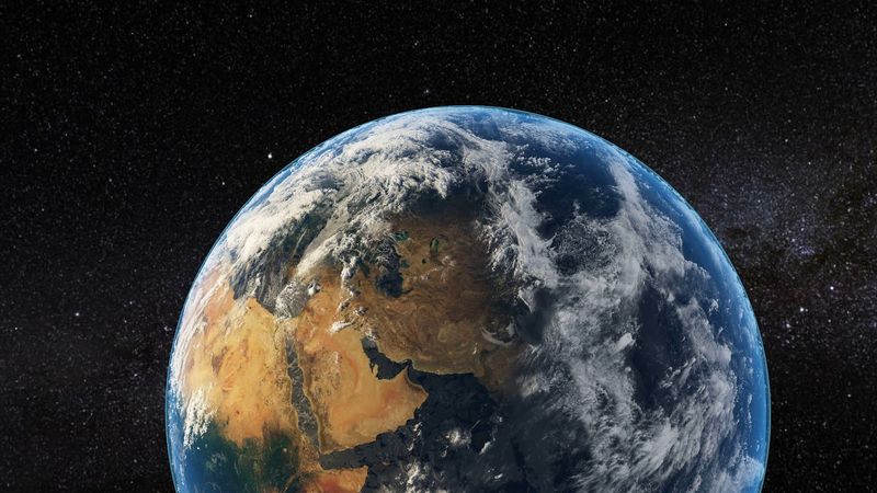 Earth Zoom In Realistic Clouds With Alpha Matte