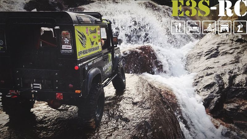 E3S-RC / DEFENDER D90 - RC4WD TRUCK 4X4/ Crawling The River Rocks #1