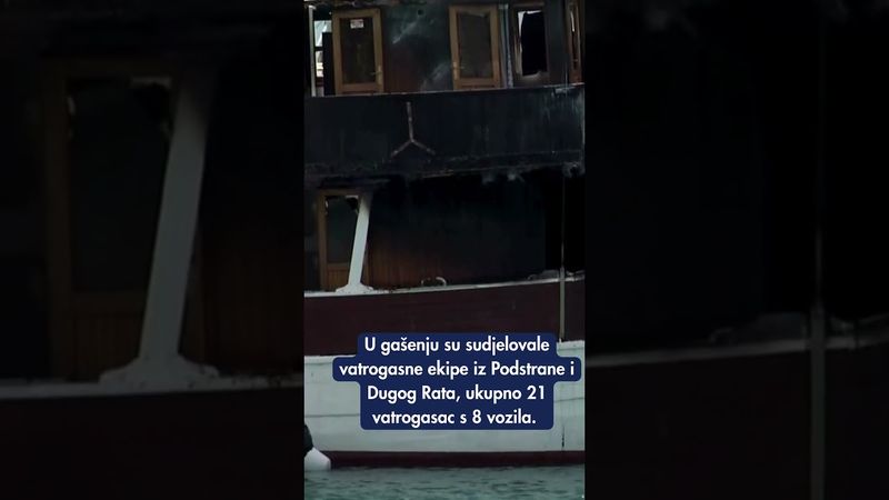 Velika noćna drama u luci Jesenice - izgorio je drveni turistički brod