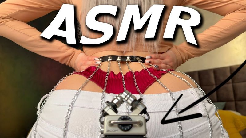 ASMR BEST SOUNDS of White Jeans and Silk Fabric Scratching & Chain | No Talking