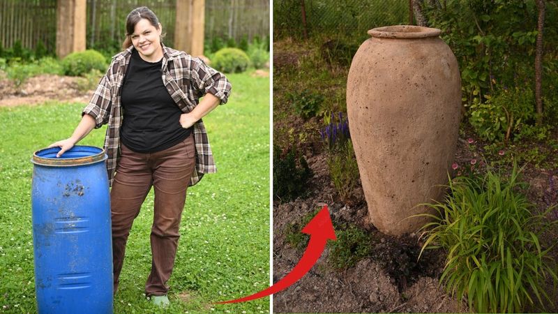 Превратила старую бочку в античный вазон!