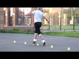 Связка "Мабрук". Слалом на роликах. Как научиться кататься. Урок 21