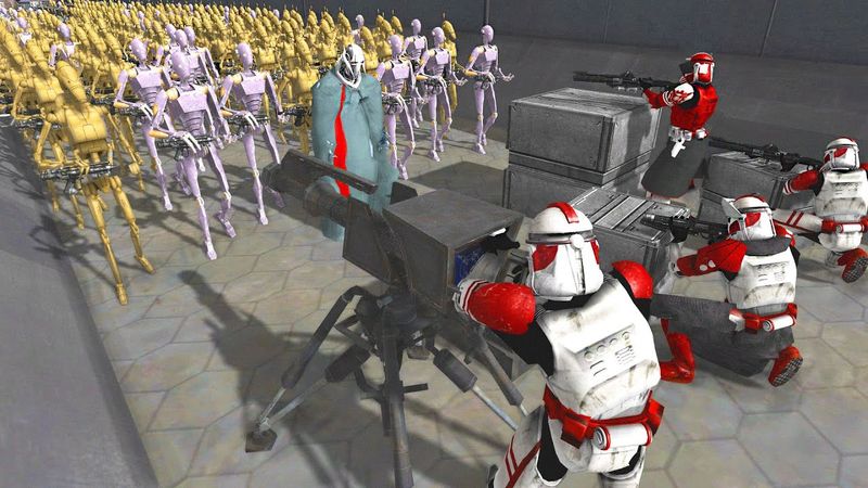 Can Clone Army hold DEATH TUNNEL vs Ship Boarding Invasion!? - Men of War: Star Wars Mod