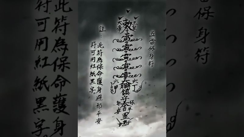 《五雷保身符》願此符保你平安喜樂！保命驅邪！接了！轉發！功德無量！#運勢 #正能量 #玄學 #風水 #符咒 #國學文化 #道教文化 #祝由術 #傳承文化 #民間傳說 #護身符
