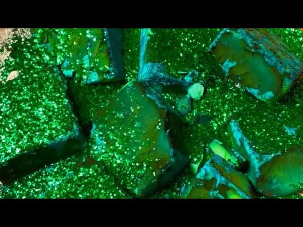 Flakey Green Dyed Freshies with Glitter