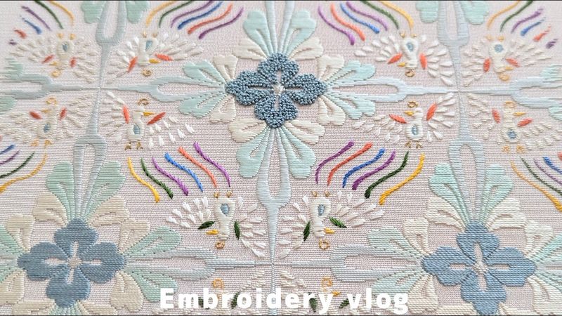 【日本刺繍】「鳥襷」後編 🪡 鳳凰と花菱の刺繍完成まで　 Relax Embroidery Vlog 🕊️ ASMR