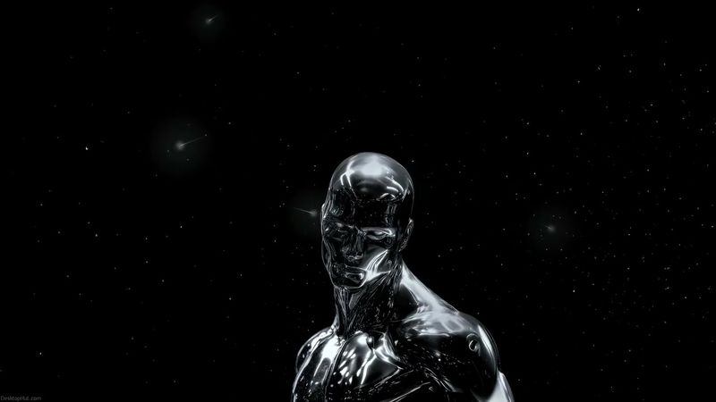 1 Hours Pure Black Silver Surfer – Chrome Sentinel Live Wallpaper | 4K 3840x2160 Live Wallpaper