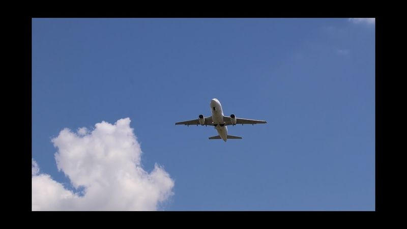Airbus A320 Fly By - Royalty Free Aircraft HD Stock Video Footage.