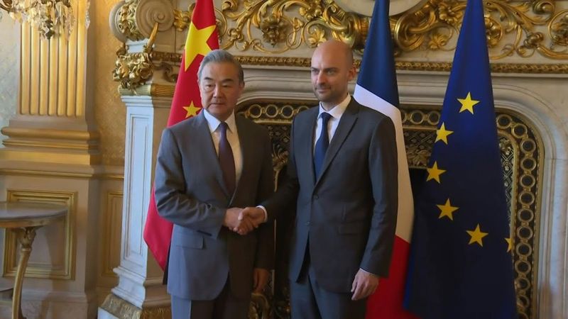France's Jean-Noel Barrot receives his Chinese counterpart in Paris | AFP