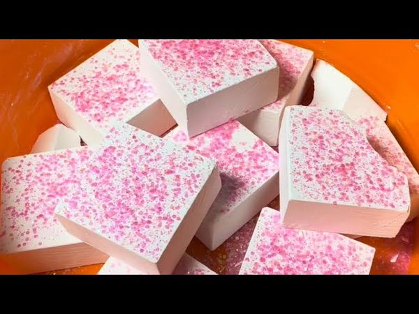 Pink Glitter on Fresh Chalk Blocks