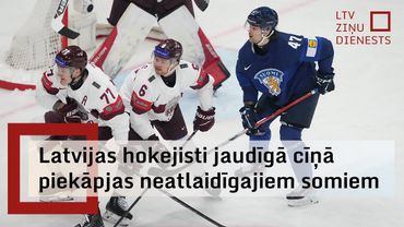 Latvijas hokeja izlases līdzjutēji pēc spēles ar Somiju