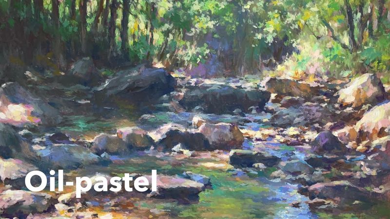 오일파스텔 / 여름 계곡(풍경화,정물화,인물화에 대한 이야기)