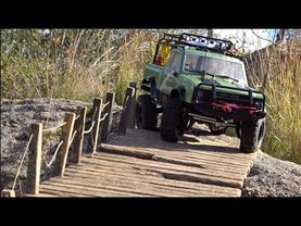 RC CRAWLER 4x4 Off Road, Wood Bridge, Natural Driving [ Rc group 4x4 Barcelona ] Scale 1/10