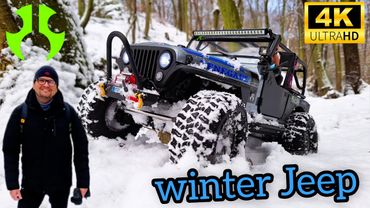 RC Jeep Cj-7 SCX10 Axial iii scale 1/10 winter in the forest