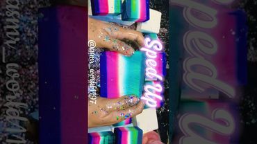 Sped Up #crushingtime #gymchalk #relax #rainbowsoap #satisfying #crunchycrumbles #soap