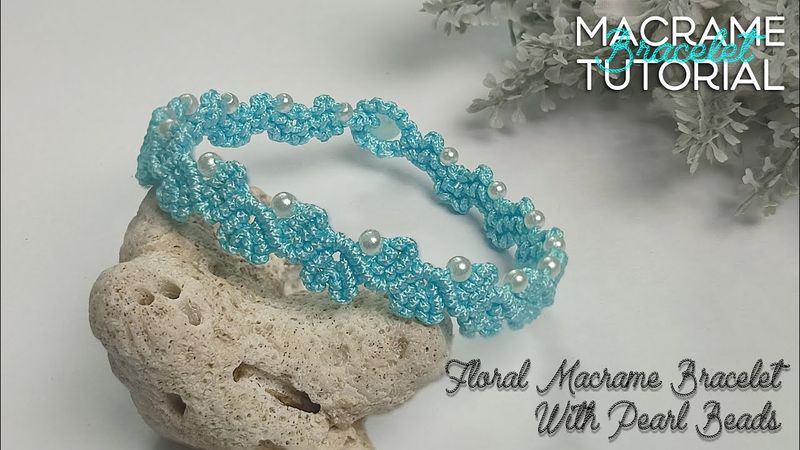Floral Macrame Bracelet With Pearl Beads | Type 3 | Macrame Bracelet Tutorial