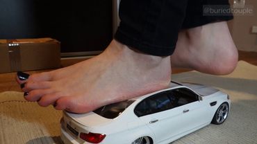 Girl crushing BMW M5 RC CAR (WORKING MAIL IN DESCRIPTION)