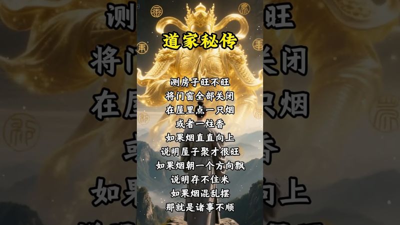 《祝由秘術》你想知道你的房子旺不旺你！你就這樣做！接了！轉發！功德無量！#正能量 #國學文化 #道家文化 #國學智慧 #古人的智慧 #弘揚傳統文化 #玄學 #祝由術 #興旺發 #運勢 #財運 #風水